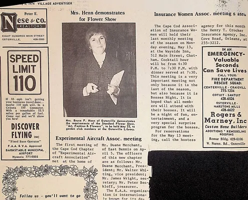 Clipping of Village Advertiser May 1974