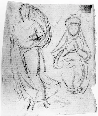 Sketch of Two Draped Figures