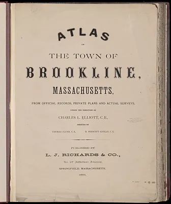 Atlas of the town of Brookline, Massachusetts
