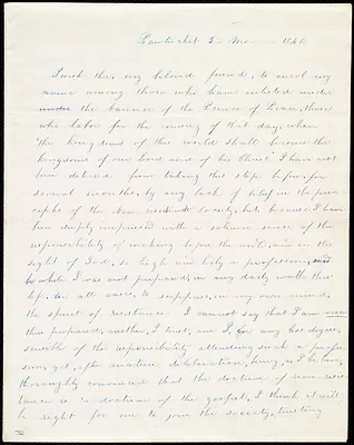 Letter from Elizabeth Buffum Chace, Pawtucket, [RI], to Maria Weston Chapman, 3 mo[nth] 1840