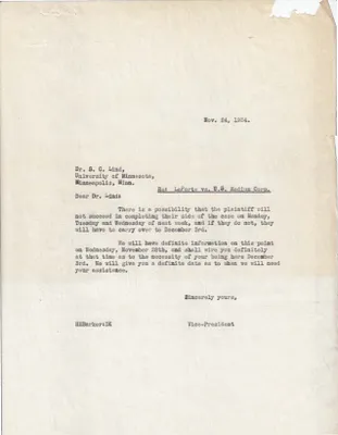 Letters Sent to Dr. S.C. Lind, November 24, 1934