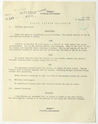 Memorandum, Daily Korean Bulletin