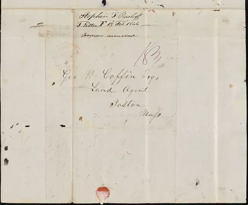 Stephen Rocklaff to George Coffin, 12 February 1844