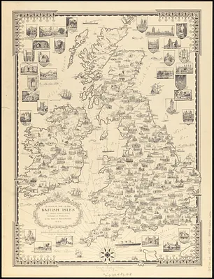 A pictorial map of the British Isles