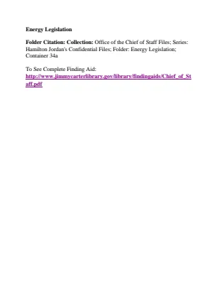Energy Legislation