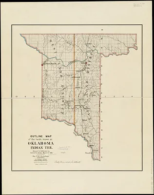 Outline map of the lands known as Oklahoma, Indian Ter. opened to settlement by Executive Order March 23, 1889