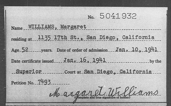 Williams, Margaret - 1941