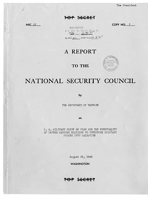 National Security Council Report 27, Report to the National Security Council by the Secretary of Defense on United States Military Point of View For the Eventuality of United Nations Decision to Introduce Military Forces Into Palestine