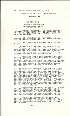 Address at Rice University, Houston, Texas, 12 September 1962