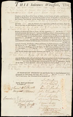 Nathenal Ingersol indentured to apprentice with Artemas Cox of Brunswick, 11 November 1790