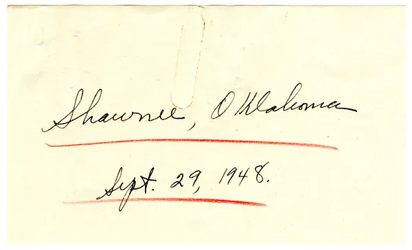 Press Release, Speech of President Harry S. Truman, Shawnee, Oklahoma