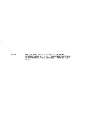 Telephone Call to John Major, March 2, 1991