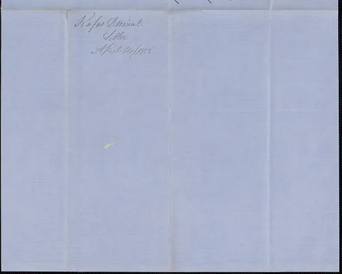 Rufus Dwinel to W. A. Harrington, 14 April 1857