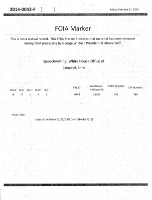 State of the Union 01/29/2002 Drafts [Folder 4] [2]