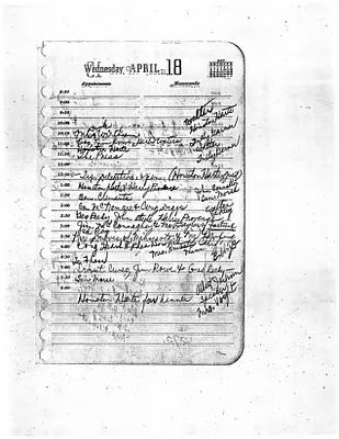 Lyndon Johnson's 1956 Desk Diary I, beginning 4/18/1956