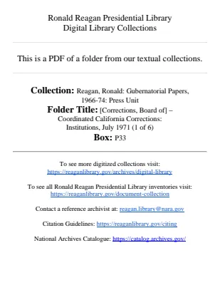 [Corrections, Board of] - Coordinated California Corrections: Institutions, July 1971 (1 of 6)