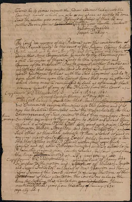 Copy of the record of the general court in relation to the settlement of claims, by Indians and others, to land in the Nipmug country, and making a grant of portions of those lands to William Stoughton and Joseph Dudley, 1681 May 11 to 1685 May 27