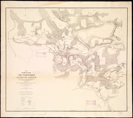Map of the battle fields of the Tolopotomoy, and Bethesda Church