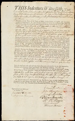 Joseph Anderson indentured to apprentice with James Brooks of Pepperell, 27 October 1797