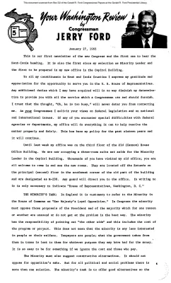 Ford Newsletter, Jan.-May 1965