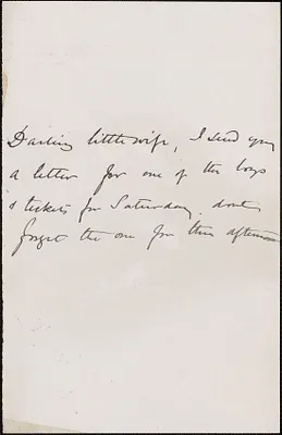[John Biddulph Martin] autograph note to [Victoria Woodhull Martin], approximately 1883-1897