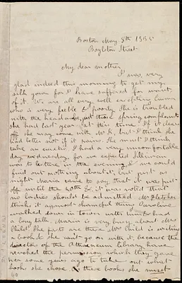Letter from Debora Weston, Boylston Street, Boston, to Ann Bates Weston, May 8th, 1835