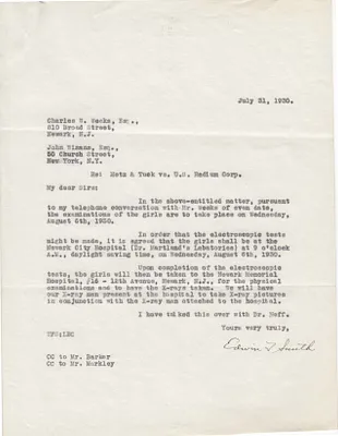 Letters Sent to Charles W. Weeks, John Winans, July 31, 1930