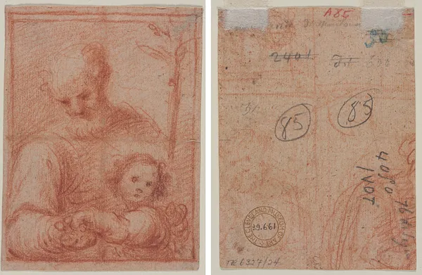 Joseph and Child (recto); Fragment of Two Figures (verso)