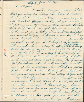 Letter from Mary Frisell Manter, Walpole, [Massachusetts], to Maria Weston Chapman, 1840 June 10
