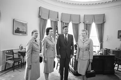 President John F. Kennedy with Representatives from the Women's Army Corps