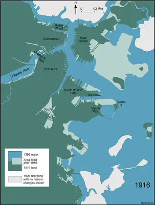 Boston shoreline 1916