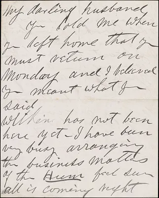 [Victoria Woodhull Martin] autograph letter signed to [John Biddulph Martin], approximately 1883-1897