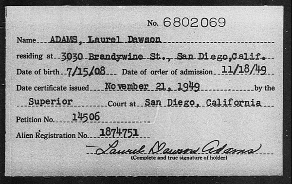 Adams, Laurel Dawson - 1949
