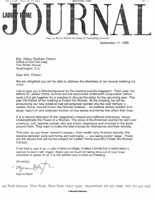 HRC - Ladies' Home Journal Video 9/13/96
