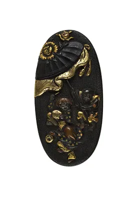 Kashira with Dancing Figures