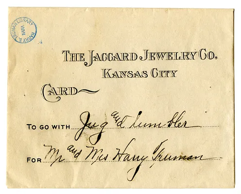 Wedding Gift Enclosure Card from Edgar and Anna Hinde
