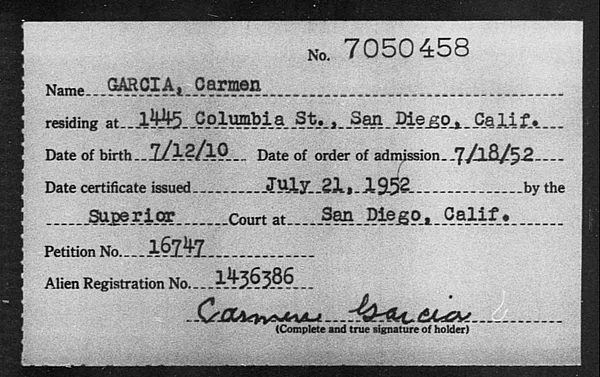 Garcia, Carmen - 1952