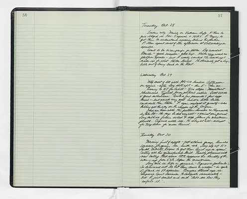 Handwritten journal entry for October 28, 1969-October 30, 1969