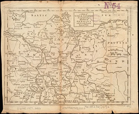 A map of Upper Saxony comprehending that part of Germany which is the present seat of war