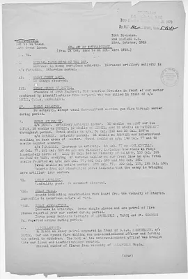 35th Division Summary of Intelligence from Captain J. H. Cabaniss