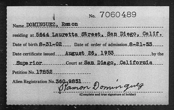 Dominguez, Ramon - 1953