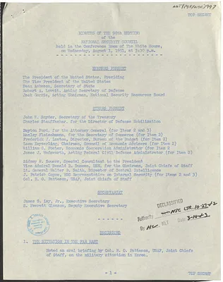 Minutes of the Ninety-Eighth Meeting of the National Security Council
