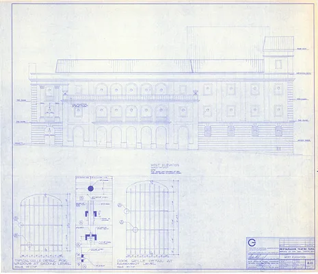 A-11 West Elevation - Restaurancion Teatro Tapia