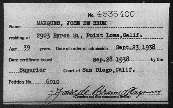 Marques, Jose De Brum - 1938