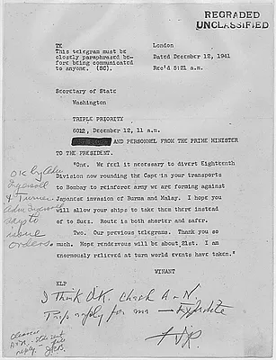 Winston Churchill to Franklin D. Roosevelt