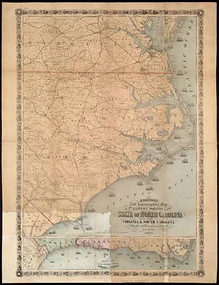 Colton's new topographical map of the eastern portion of the State of North Carolina with part of Virginia & South Carolina from the latest & best authorities