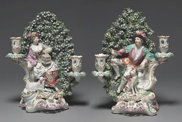 Pair of Candelabra Depicting Allegorical Figures of Liberty and Matrimony