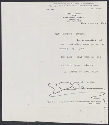 Herbert Brutus Ehrmann Papers, 1906-1970. Sacco-Vanzetti. Fan mail, 1969. Box 8, Folder 2, Harvard Law School Library, Historical & Special Collections