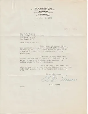 Letters Received to H.H. Barker, October 2, 1930