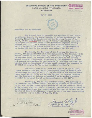 Memorandum from James S. Lay, Jr. to President Harry S. Truman